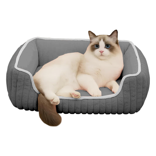Pat pentru animale Teno, captusit, moale, gri, marimea S