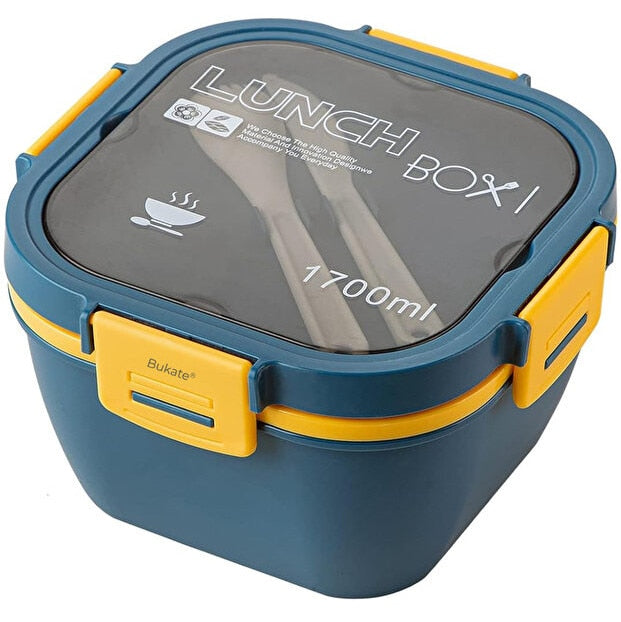 Caserola Alimentara Macvi® 1.7L cu 4 Compartimente si Recipient Sos Lunch Box BPA Free