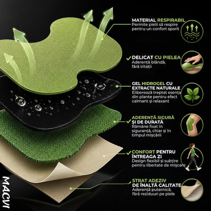 Set 10 Plasturi reumatici Macvi® pe Baza de Plante Efect Termic pana la 8 Ore, Forma Ergonomica, Aderenta Puternica, Material Respirabil, pentru Gat, Spate, Umeri, Genunchi si Articulatii