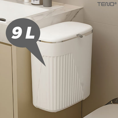 Cos de gunoi suspendat Teno, aplicabil pe perete sau pe mobila, design modern, 9 L, alb