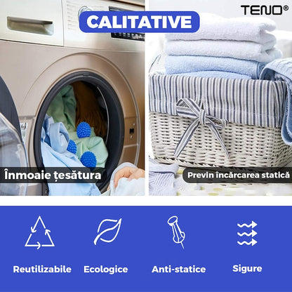 Set 2 Bile pentru Masina de Spalat si Uscator Teno®, reduc timpul de uscare al hainelor, ajuta impotriva sifonarii si incurcarii hainelor, previn incarcarea statica, compacte, reutilizabile, albastru