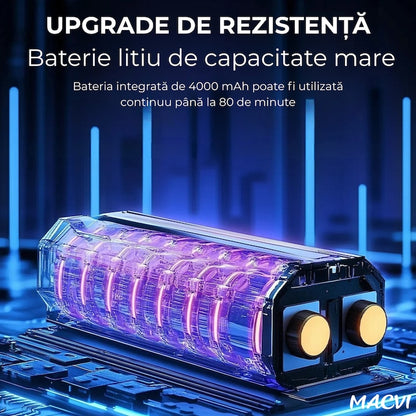 Suflanta aer fara fir Macvi® motor puternic 130000RPM baterie reincarcabila flux de aer reglabil negru