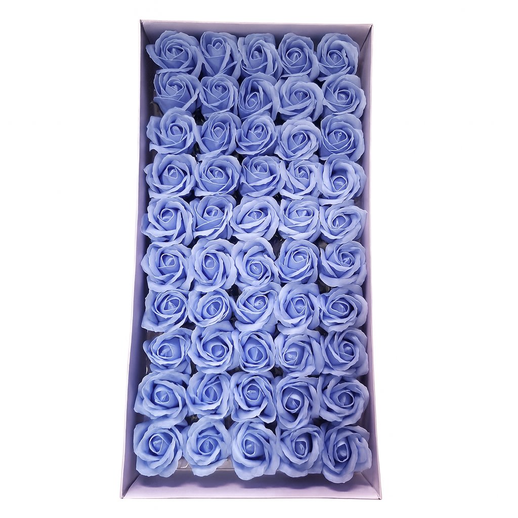 Set 50 trandafiri din sapun, 5x5 cm, calitate premium, decor si cadou elegant, Purple