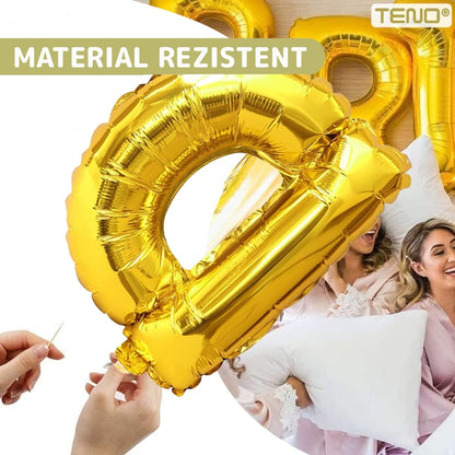 Balon in Forma de Litera D Teno®, metalizat, pentru Petreceri/Aniversari/Evenimente, rezistent, folie, gold, 40 cm