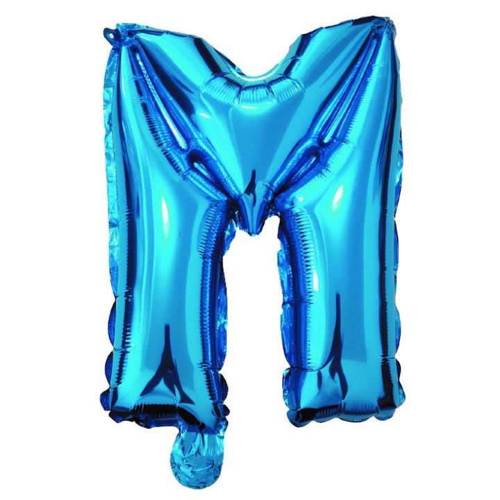 Balon in Forma de Litera M Teno®, metalizat, pentru Petreceri/Aniversari/Evenimente, rezistent, folie, albastru, 40 cm