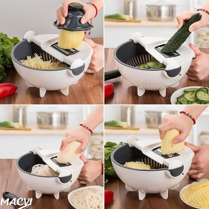 Razatoare Smart Macvi® Vet Basket pentru Legume, cu Bol pentru Prespalare