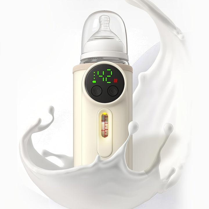 Incalzitor pentru Biberoane Teno®, portabil, 6 trepte de control, ecran LCD, lampa de veghe, compatibilitate multipla, 8000 mAh, crem