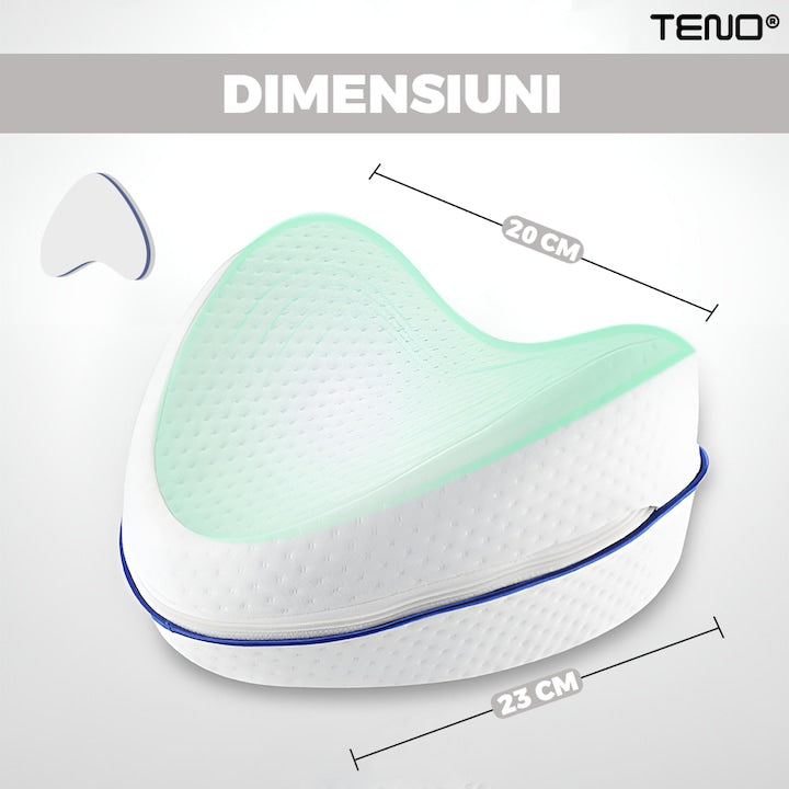 Set 2 Perne Ortopedice Teno®, pentru genunchi si picioare, spuma cu memorie husa detasabila, corectie postura in timpul somnului, 23 x 20 cm