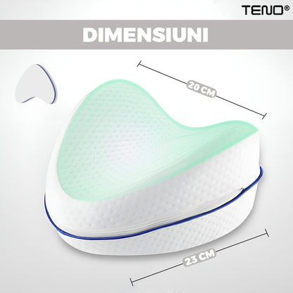 Set 2 Perne Ortopedice Teno®, pentru genunchi si picioare, spuma cu memorie husa detasabila, corectie postura in timpul somnului, 23 x 20 cm