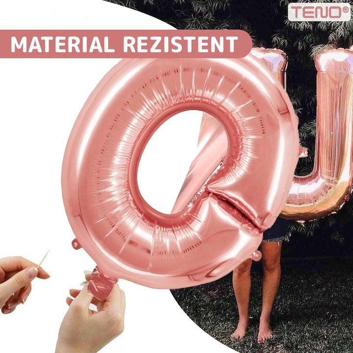 Balon in Forma de Litera O Teno®, metalizat, pentru Petreceri/Aniversari/Evenimente, rezistent, folie, rose gold, 40 cm