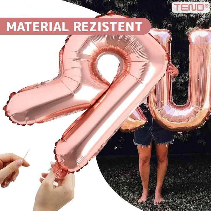 Balon in Forma de Litera R Teno®, metalizat, pentru Petreceri/Aniversari/Evenimente, rezistent, folie, rose gold, 40 cm