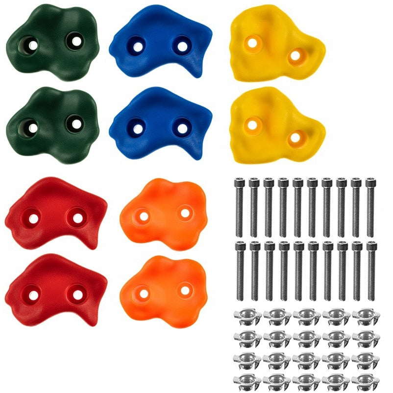 Set Pietre Catarat Macvi® 10 Bucati pentru Perete Escalada Copii Interior Exterior Multicolor