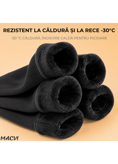 Set sosete termice Macvi, unisex, 2 perechi, negre, 80% poliester, 20% elastan, marime universala