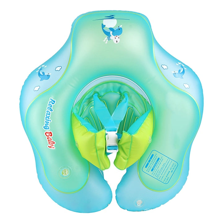 Colac Inot Bebelusi Macvi® Marime L Ajustabil cu Suport Siguranta PVC Confortabil Albastru Verde