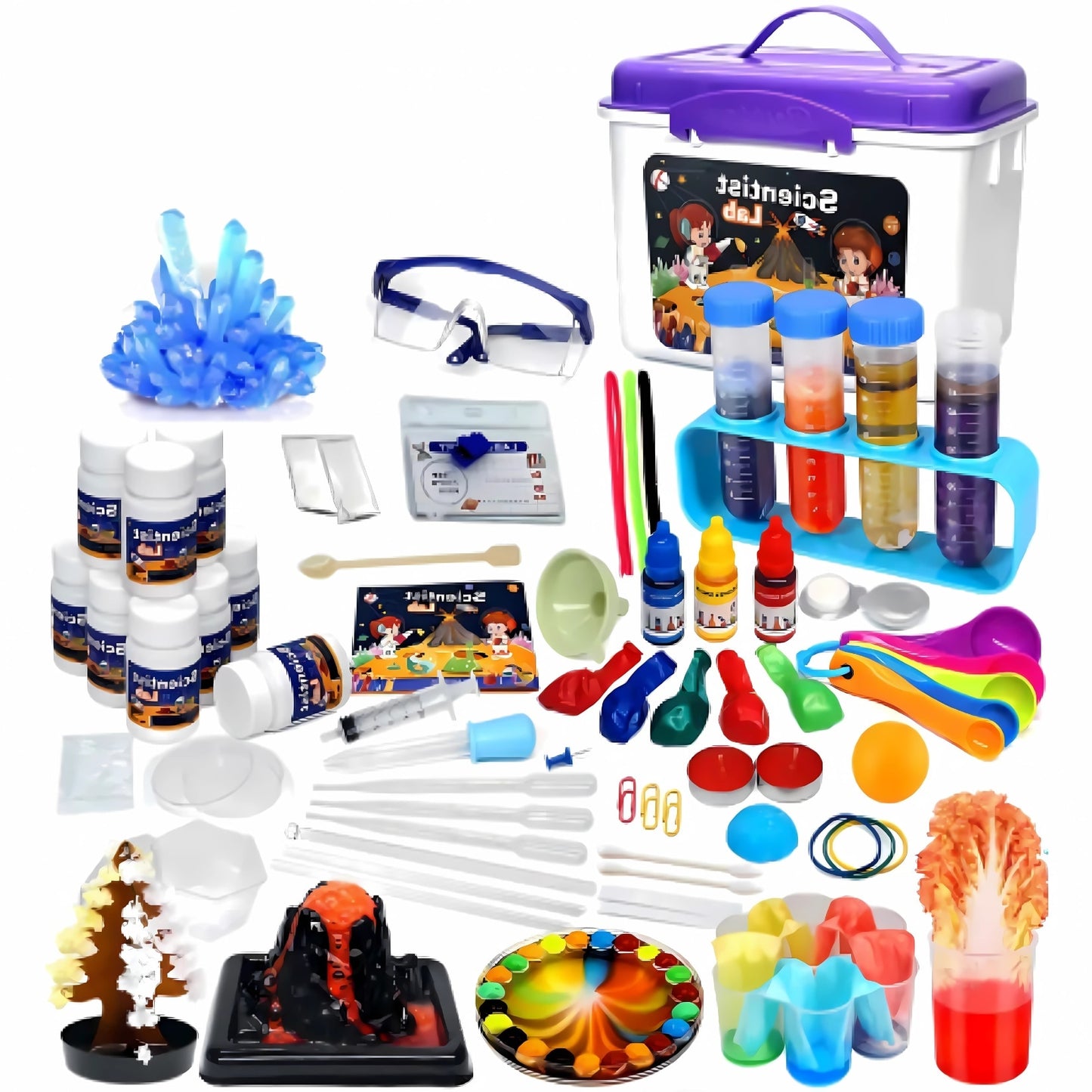 Kit Stiintific Macvi® pentru Copii 80 Experimente STEM Laborator Educativ cu Accesorii