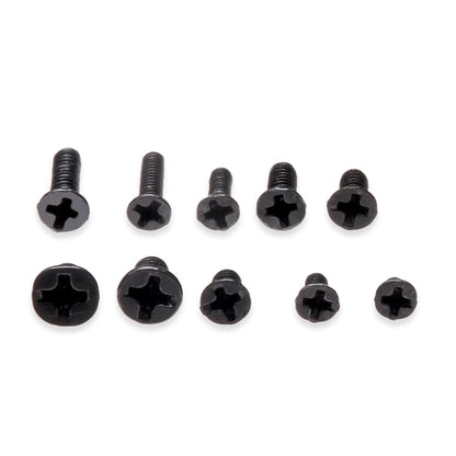 Suruburi Negre M2 M3 Macvi®, Set 500 Bucati, 10 Dimensiuni, Cu Surubelnita, Metal Rezistent, Organizare DIY