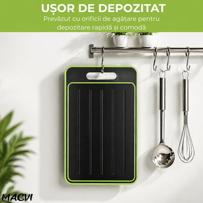 Tocator de Bucatarie 4 in 1 Macvi® pentru Dezghetare Rapida si Taiere, 31 x 21 x 1 cm