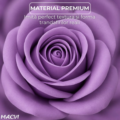 Set 50 trandafiri din sapun, 5x5 cm, calitate premium, decor si cadou elegant, Mov lavanda