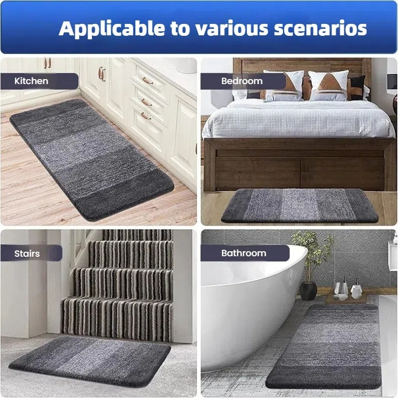 Covoras de baie Macvi® gri, super absorbant, antiderapant, spate aderent, moale si placut la atingere, usor de spalat