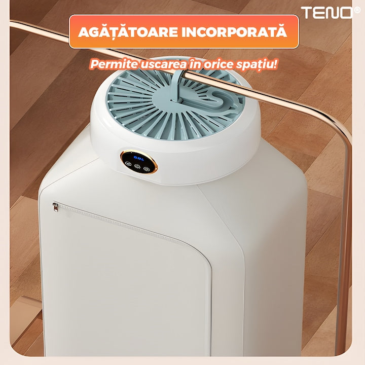 Uscator Electric Teno®, pentru rufe, sterilizare UV, capacitate 10 kg, timer 1-4 ore, 600 W, 14.3 x 21.5 x 22.1 cm, alb