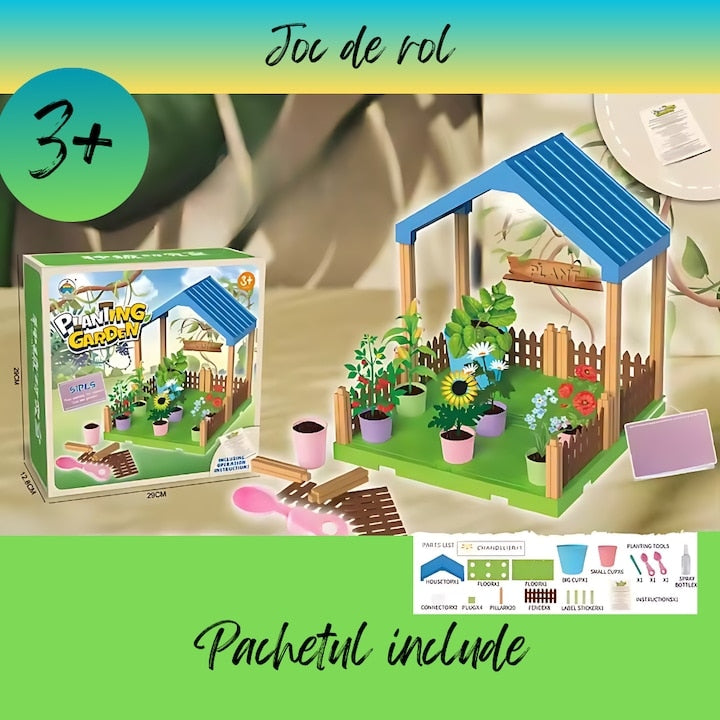 Casuta de joaca educativa, MACVI, model 556-51A, verde, pentru varsta 3+ ani