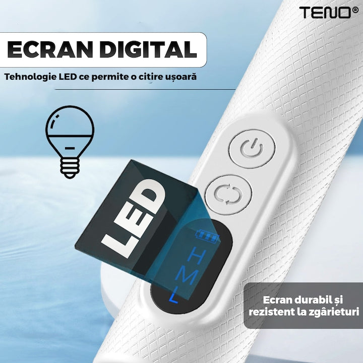 Pila Electrica Profesionala pentru Unghii Teno®, freza wireless, 18000 RPM, ecran LED, manichiura-pedichiura, 12 capete pentru pila, 36 benzi de slefurie, portabila, alba