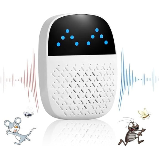 Dispozitiv/Repelent Ultrasunete Macvi® Anti Rozatoare Insecte 220V Priza, Interior, Soareci, Gandaci, Tantari, Alb