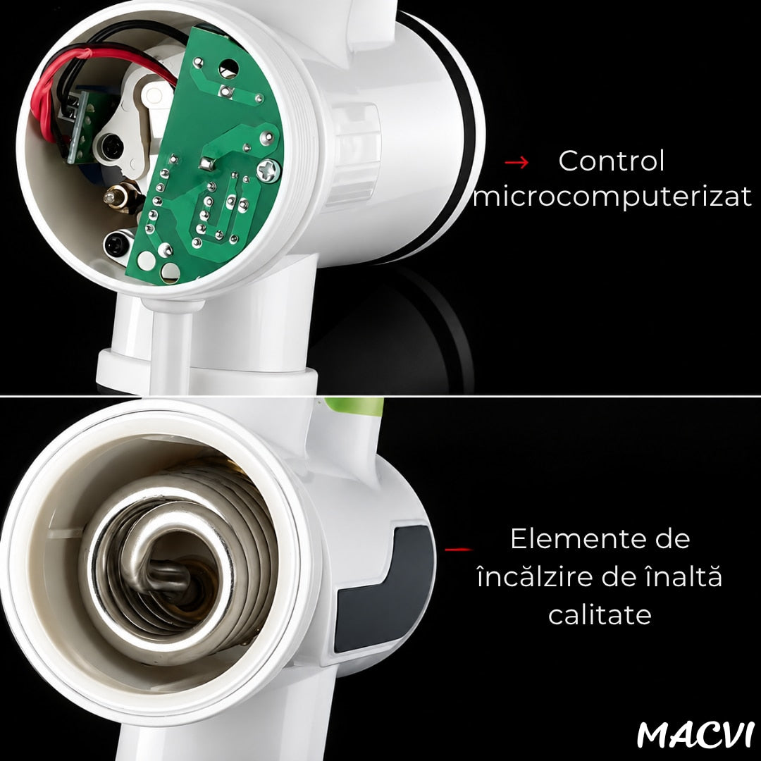 Robinet Electric Instant Macvi® 3000W, Incalzire Apa in 3-5 Secunde, Display LCD Temperatura, Pipa Flexibila 360°, Temperatura Reglabila 30-60°C, Protectie IPX4, Montare pe Chiuveta