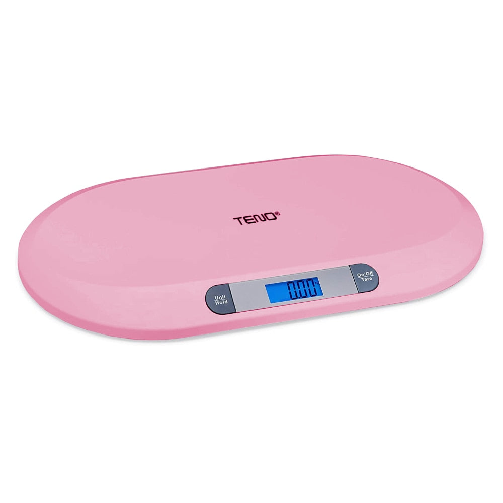 Cantar Electronic cu Display LCD Teno®, precizie la nivel de gram, greutate max 20KG, design ergonomic, ultra slim, roz