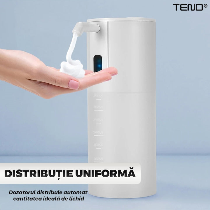 Dozator Automat de Sapun Teno, senzor de miscare, compact, alb, 350 ml