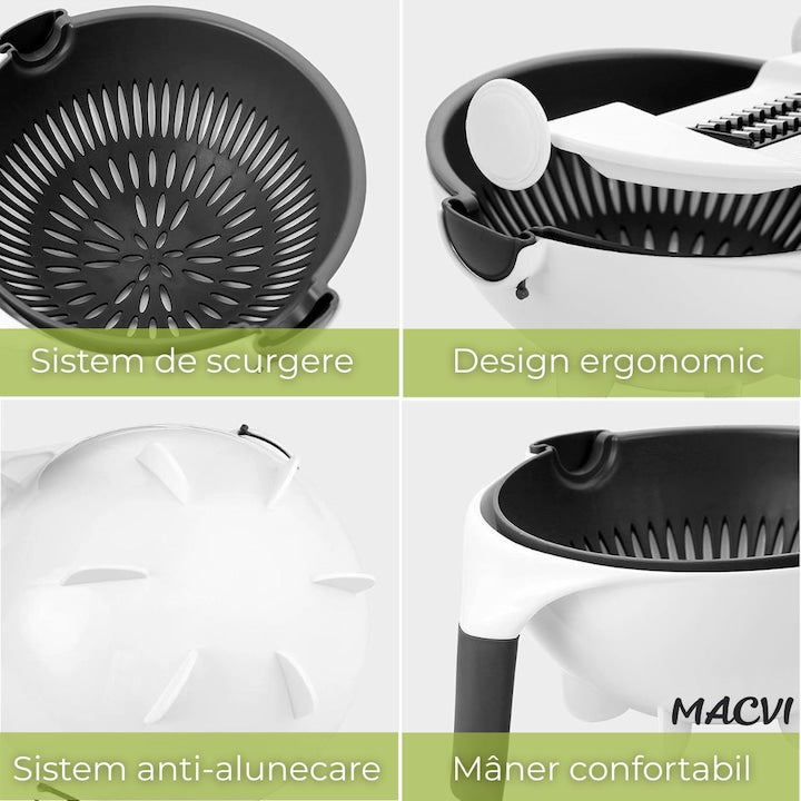 Razatoare Smart Macvi® Vet Basket pentru Legume, cu Bol pentru Prespalare