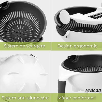 Razatoare Smart Macvi® Vet Basket pentru Legume, cu Bol pentru Prespalare