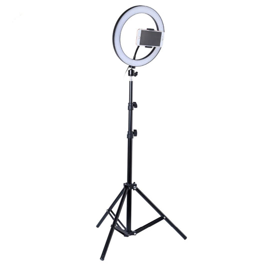 Lampa Circulara Ring Light Teno®, Diametru 56cm/22 Inch, 3 moduri de lumina, 10 trepte reglaj, telecomanda si trepied 210 cm incluse, suport triplu telefon, compatibilitate universala, alb