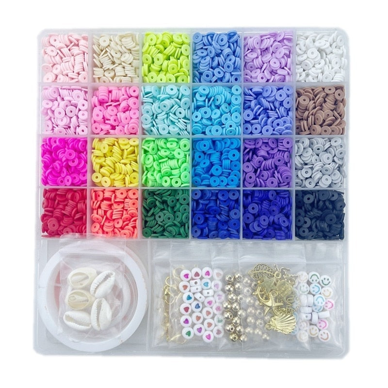 Set Margele din Lut Macvi® 6000 Piese 24 Culori pentru Bratari si Bijuterii DIY
