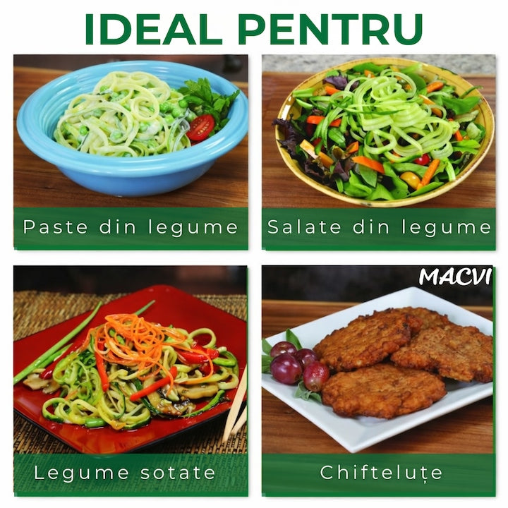 Razatoare Multifunctionala Macvi® din Plastic si Metal cu Lame din Otel Inoxidabil, Pentru Legume, Fructe si Branza