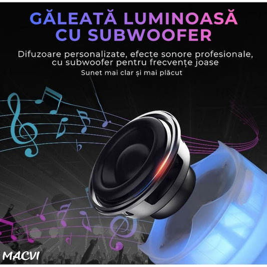 Frapiera MACVI 7L cu LED RGB si difuzor Bluetooth 10W, impermeabil IPX4, 27, 5x33x25, 5cm