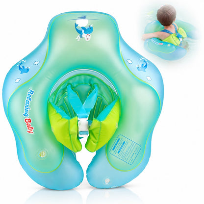 Colac Inot Bebelusi Macvi® Marime L Ajustabil cu Suport Siguranta PVC Confortabil Albastru Verde