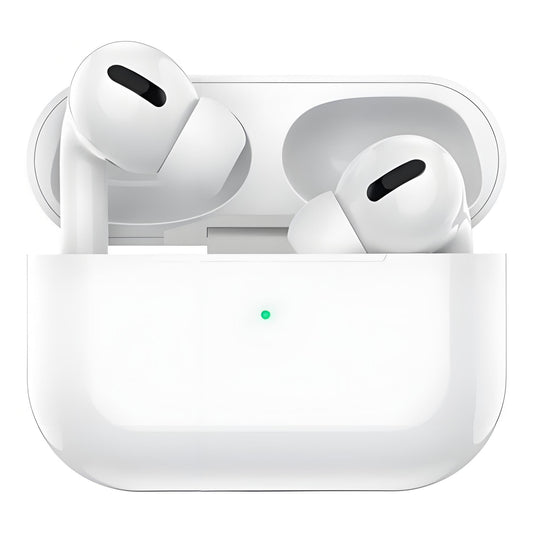 Casti wireless Air Pro 3 Macvi®, compatibile Android/iPhone, HD audio/ voce, dual HD true stereo, performanta, confort, cutie de incarcare portabila, autonomie 24 h, control tactil inteligent, Alb