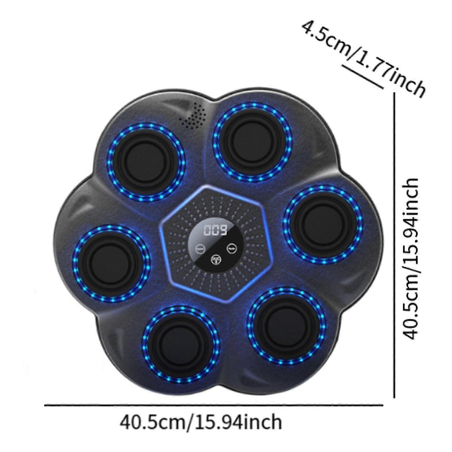 Placa de box inteligenta MACVI® cu muzica si LED, aparat de antrenament perete cu Bluetooth, reactie rapida, manusi de box incluse