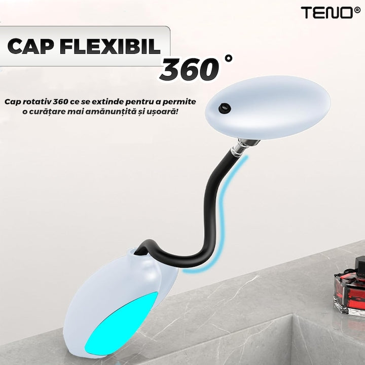Baterie Chiuveta Baie Premium Teno®, 4 tipuri de jet, iluminare LED, cartus ceramic, cap retractabil, rezistenta la rugina si coroziune, accesorii incluse, alb