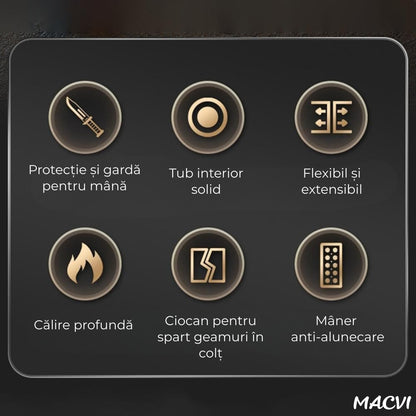Bata telescopica Macvi® din otel inoxidabil cu maner antialunecare si mecanism extensibil design compact si rezistent
