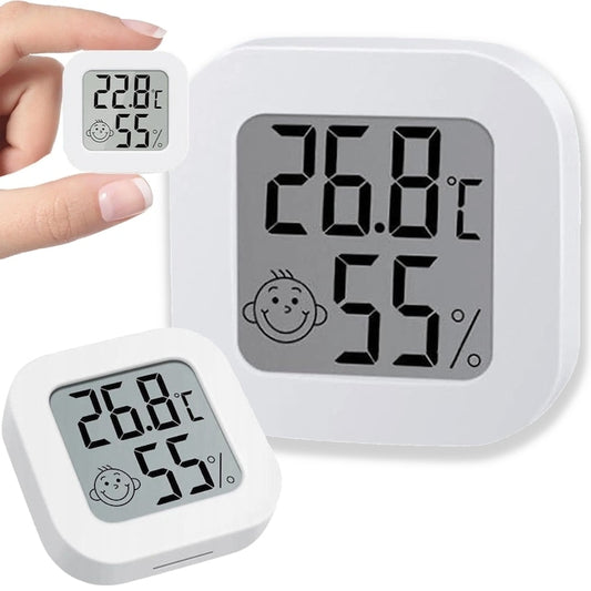Termometru si higrometru camera Macvi®, indicator comfort, citire 10 secunde, senzor precis, Interval umiditate: 10% - 99% RH, -20°C pana la +60°C, ultra compact, alb