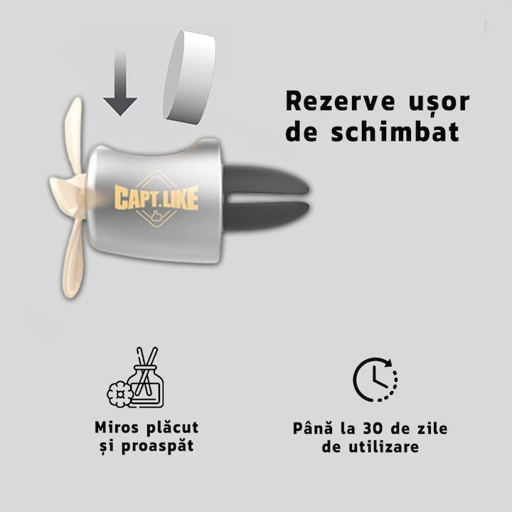 Difuzor Auto Aromaterapie Teno® car pilot bear cu palariuta, kit odorizant, 2 arome cu extracte naturale incluse