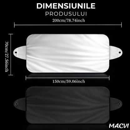 Parasolar Auto Macvi® pentru Parbriz, 70 x150 cm, Protectie UV, cu 2 fete
