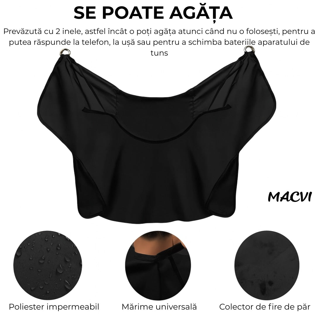 Pelerina tuns Macvi, impermeabila, cu ventuze, neagra, 100x70cm