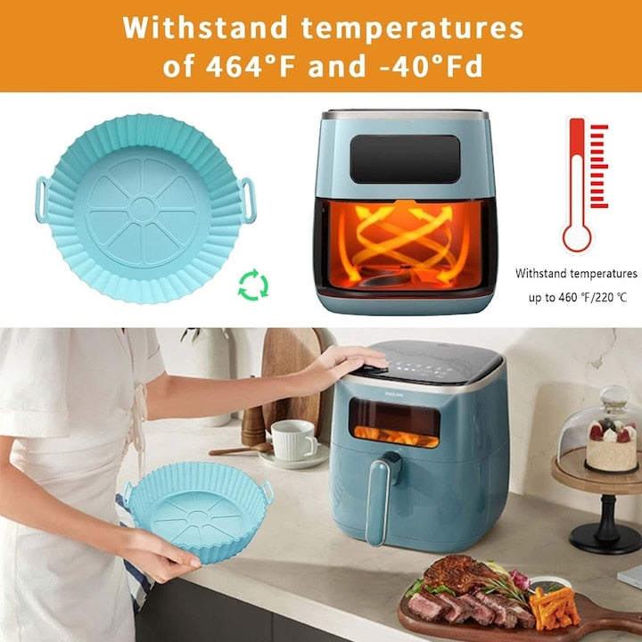 Set 4 Tavi Silicon Air Fryer Macvi, Reutilizabile, Multicolor, 20x17x5cm