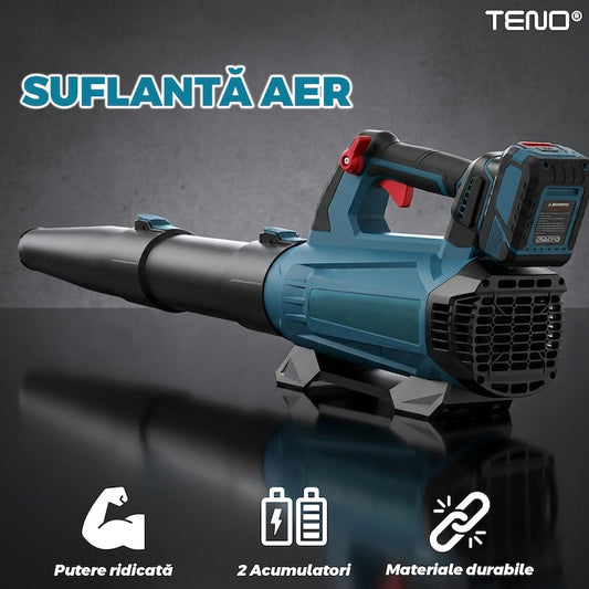 Suflanta Aer Universala Teno®, viteza de pana la 46.5 m/s, putere de 88V, volum de Aer 13 metrii cubi, 2 acumulatori, autonomie ridicata, verde