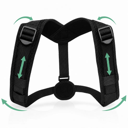 Corector Postura Macvi® Ortopedic Reglabil pentru Spate Gat Umeri Clavicula Unisex Suport Corectie Coloana Negru