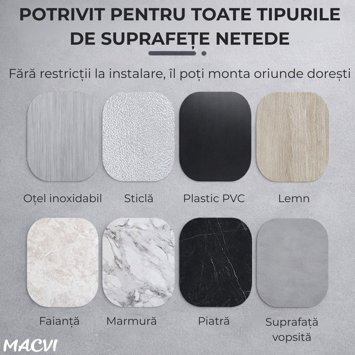 Cutie de Depozitare Macvi® Montata pe Perete cu 6 separatoare, organizator Spatios si Stilat pentru lenejerie, Accesorii si produse de bucatarie