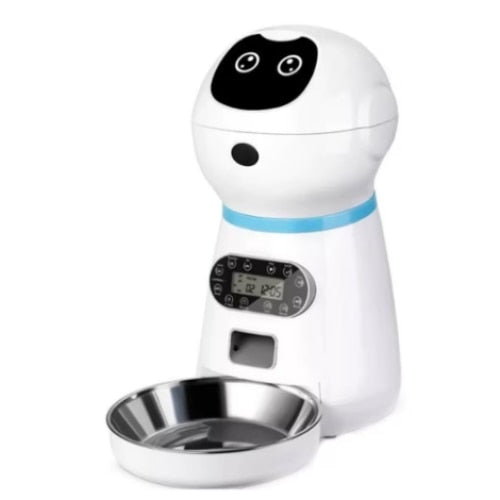 Hranitor automat Macvi® pentru caini si pisici, rezervor 3.5L, functie smart si programare, sunet hranire, distribuitor mancare uscata, usor de curatat